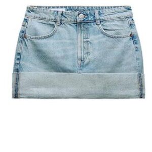 Denim Mini Skirt - Light Blue
